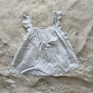 Old Navy Girls White Sleeveless Ruffle Trim Top